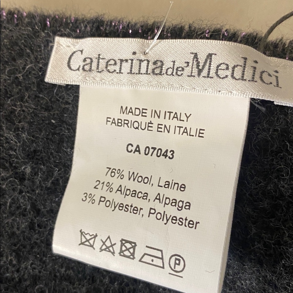 NWT Caterina de Medici Grey with Metallic Purple Flecks made in Italy - Picture 3 of 7